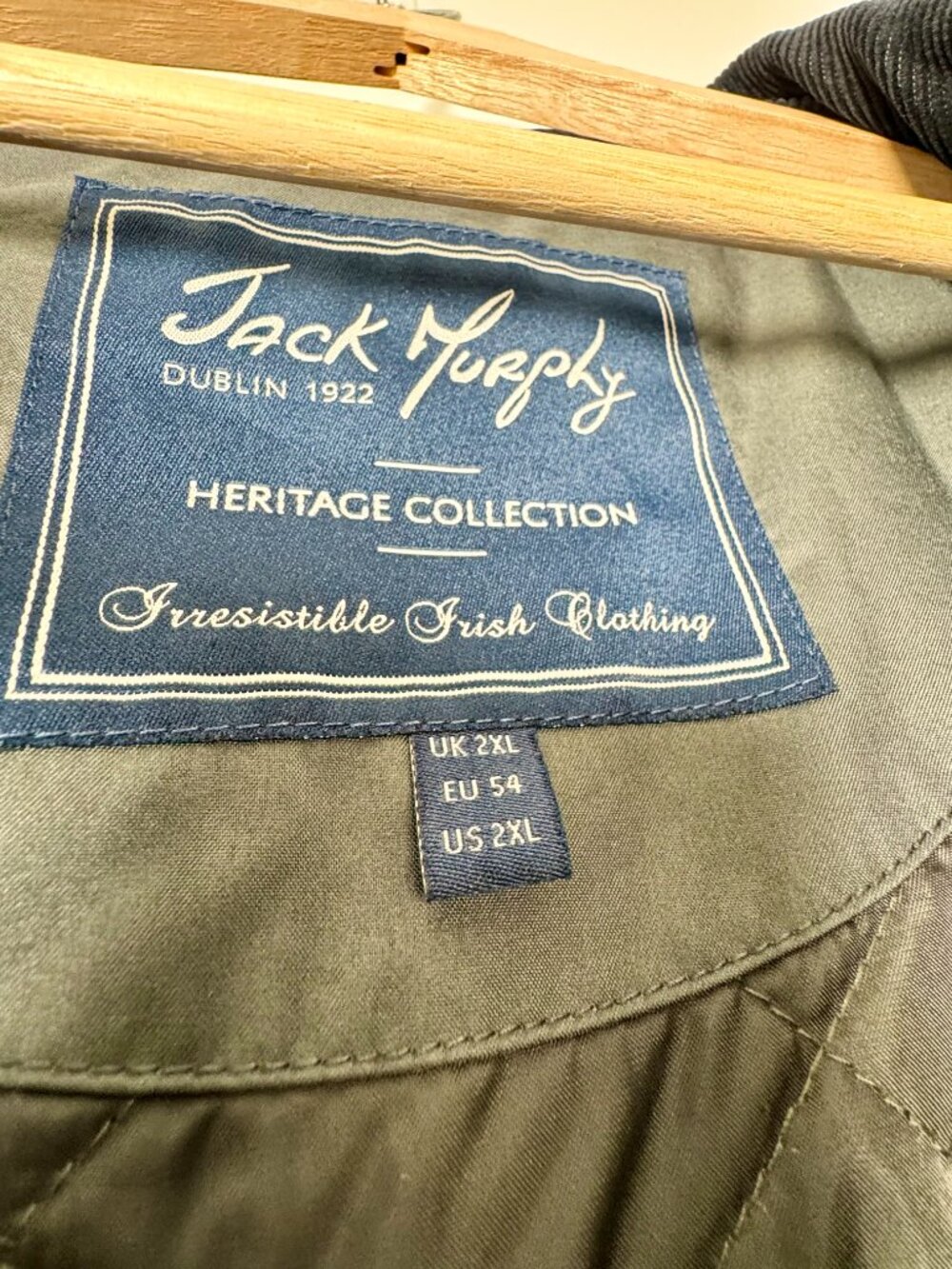 Jack Murphy Men's Green Waterproof Utility Corduroy Trim Coat Jacket Sz 2XL - Picture 4 of 12